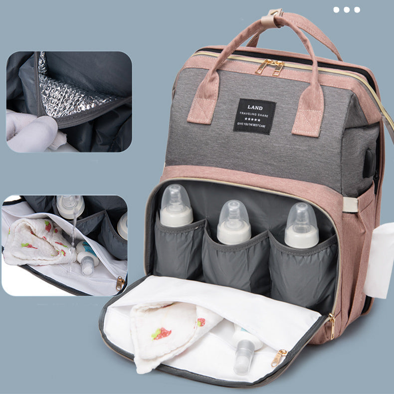 Zaino Fasciatoio Premium per Mamme – Borsa Porta Bebè con Isolamento Termico per Biberon e Spazi Organizzati