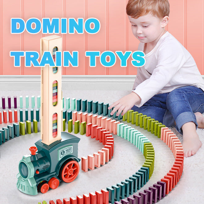 Giocattolo Treno Domino per Bambini – Puzzle Automatica, Macchinina, Blocchi da Costruzione Elettrici con Rilascio Automatico, Licenza Originale