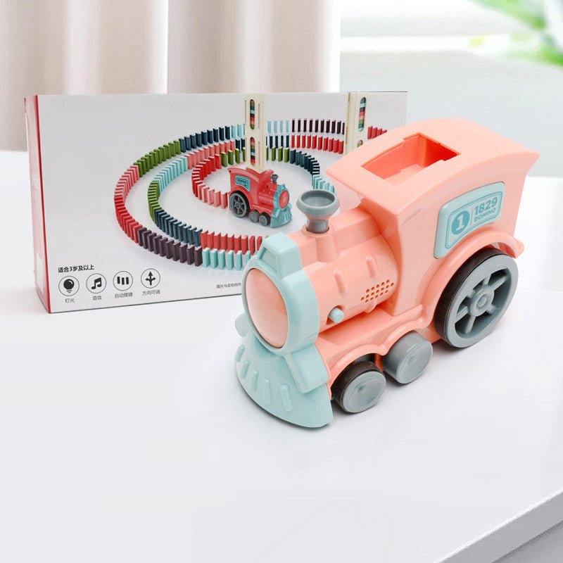Giocattolo Treno Domino per Bambini – Puzzle Automatica, Macchinina, Blocchi da Costruzione Elettrici con Rilascio Automatico, Licenza Originale
