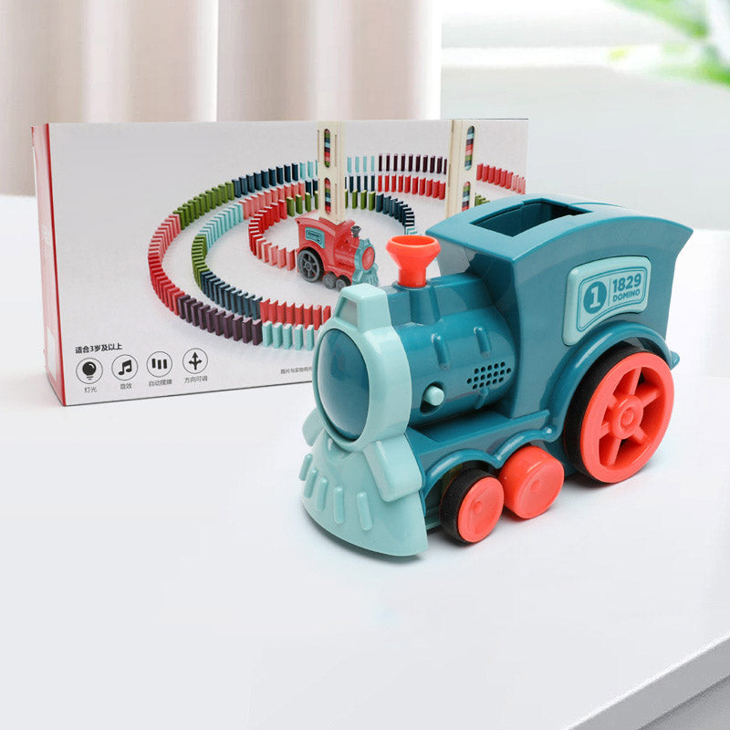 Giocattolo Treno Domino per Bambini – Puzzle Automatica, Macchinina, Blocchi da Costruzione Elettrici con Rilascio Automatico, Licenza Originale