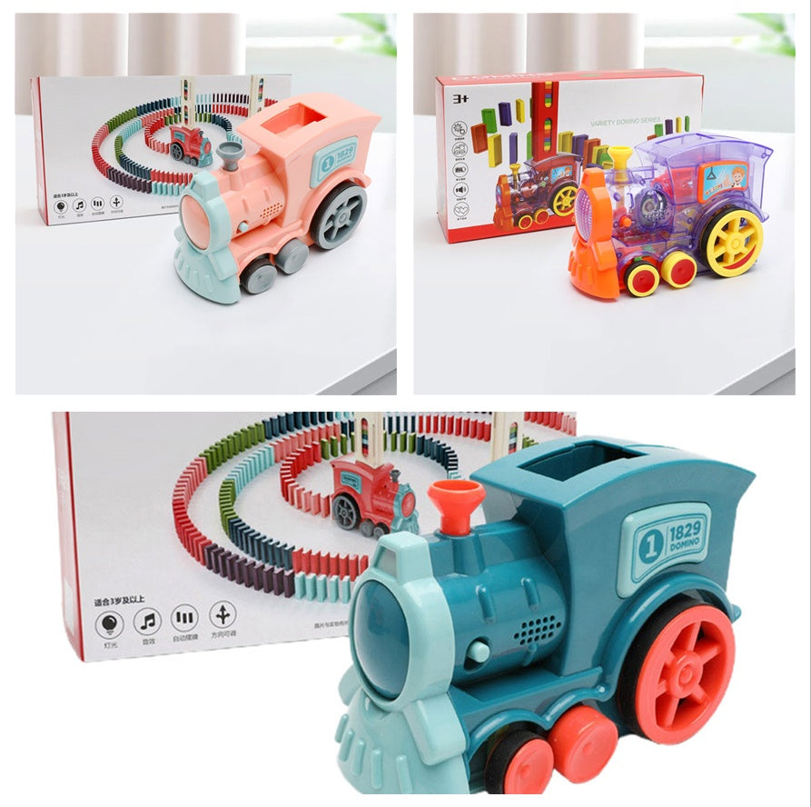 Giocattolo Treno Domino per Bambini – Puzzle Automatica, Macchinina, Blocchi da Costruzione Elettrici con Rilascio Automatico, Licenza Originale